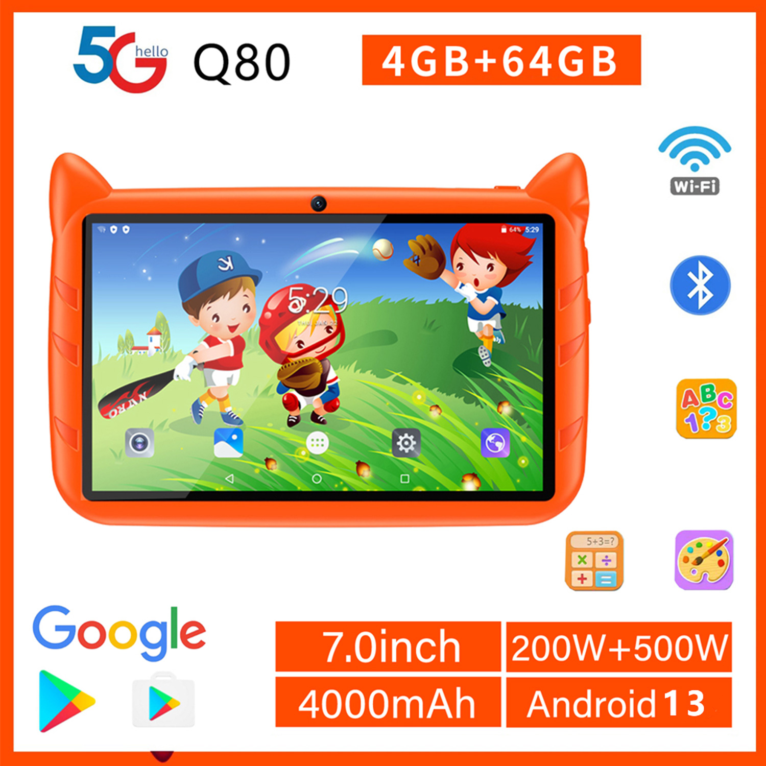 Kids Educational Games Learn English - Yeni 5G WiFi Çocuk Tableti 7