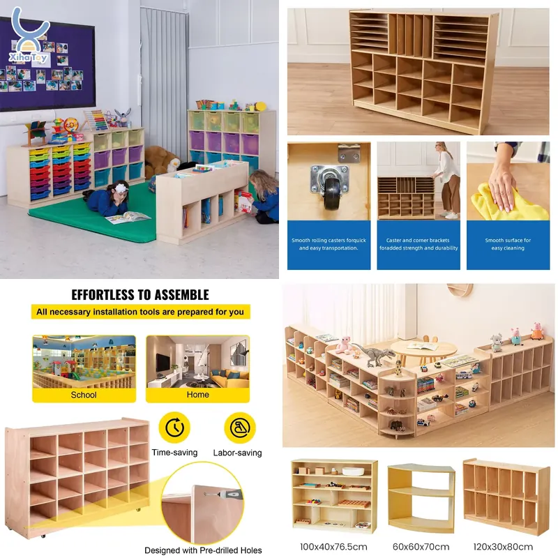 Montessori Shelf Toy - 2026 Montessori Ahşap Oyuncak Saklama Rafı