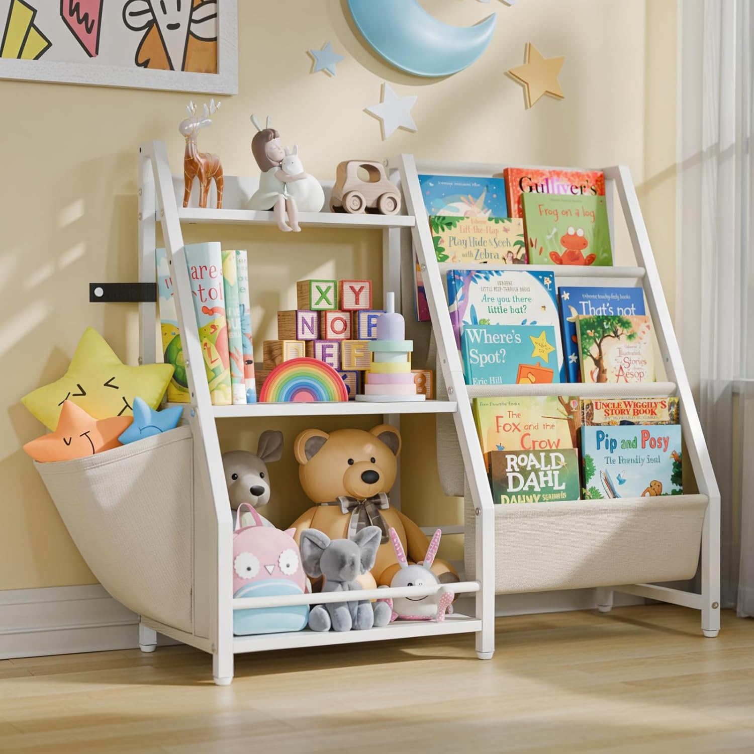 Montessori Shelf Toy - 3 Katlı Çocuk Kitaplığı ve Oyuncak