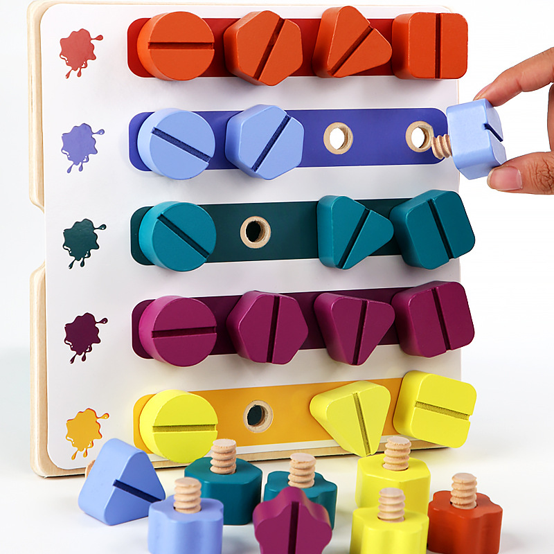 Çocuk ahşap vida somunu sökme  - Montessori Shelf Toy incelemesi ve fiyatı