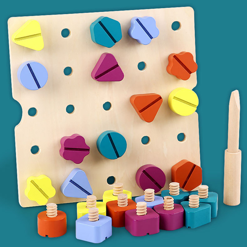 Çocuk ahşap vida somunu sökme  - Montessori Shelf Toy incelemesi ve fiyatı