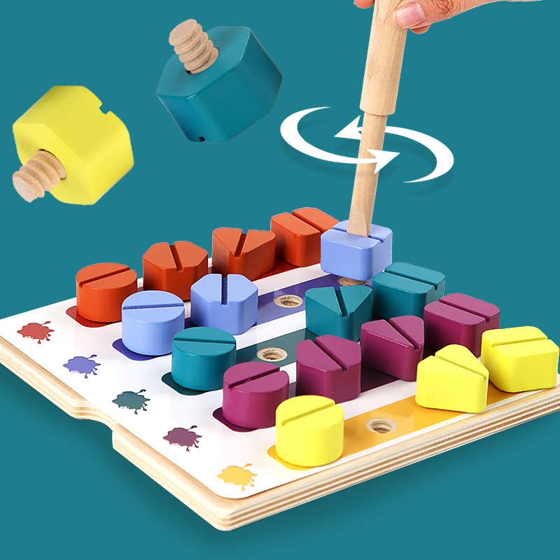 Çocuk ahşap vida somunu sökme  - Montessori Shelf Toy incelemesi ve fiyatı