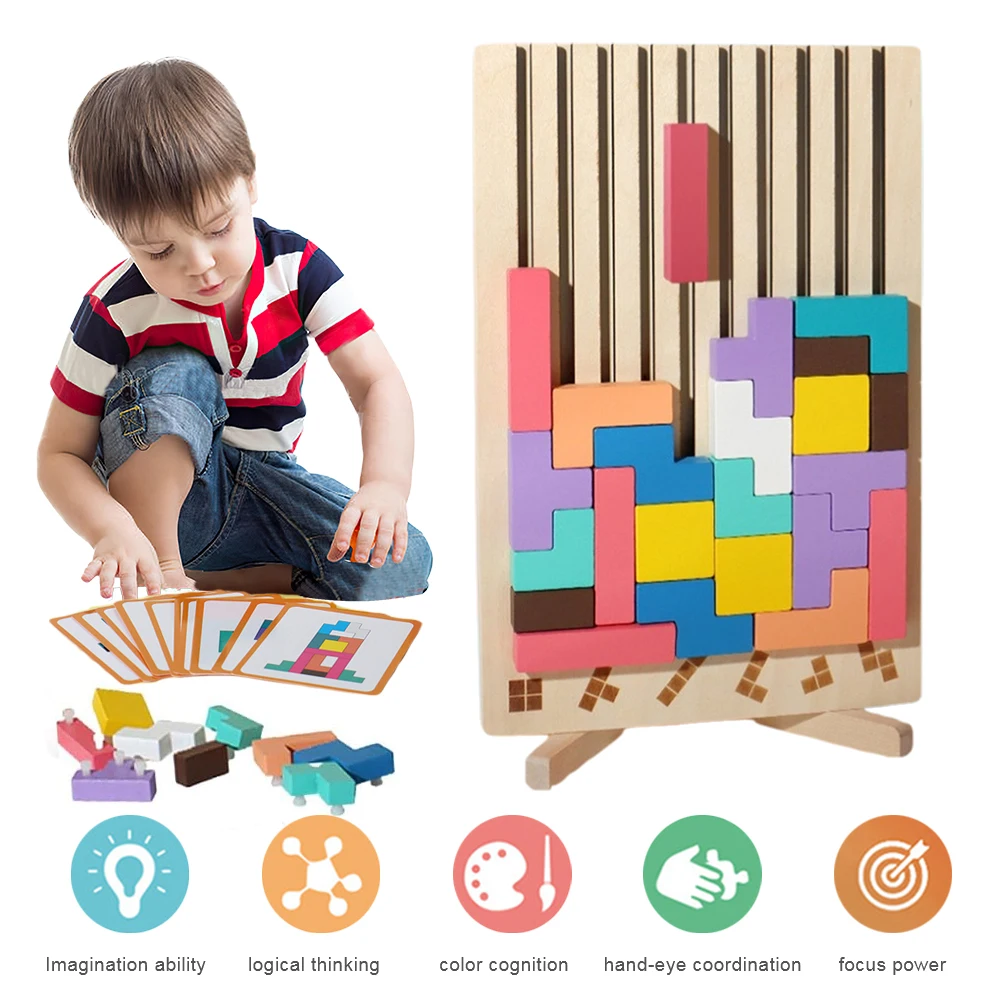 3D Ahşap Tetris Bulmacası - Ço - Kids Education Level incelemesi ve fiyatı